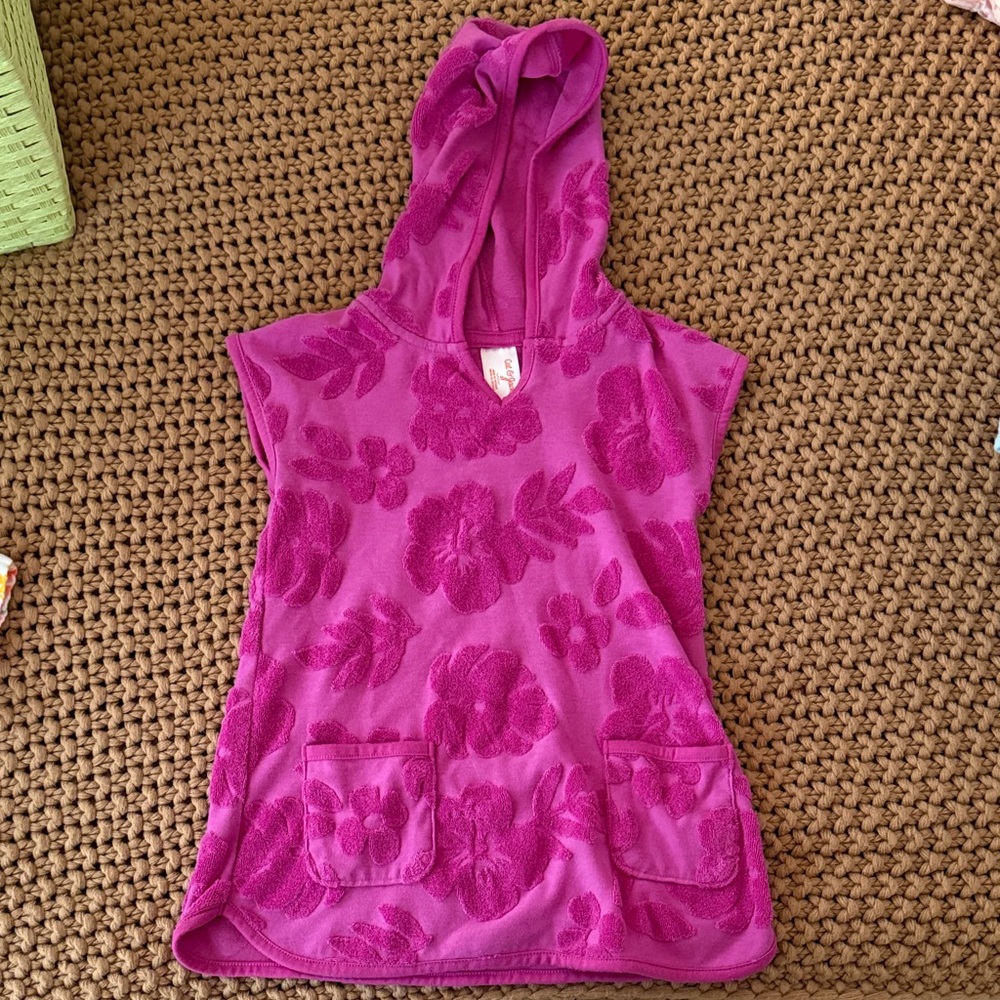 Cat & Jack Pink Floral Kids Swim Coverup